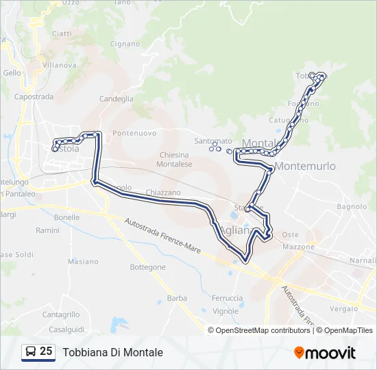 25 Bus Line Map