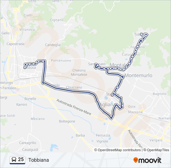 Percorso linea bus 25