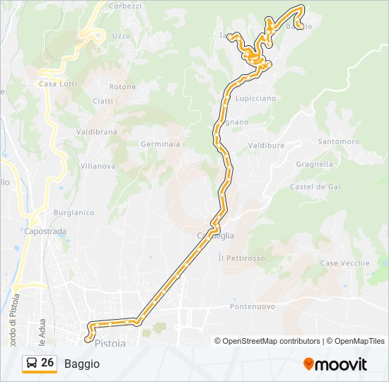 26 bus Line Map