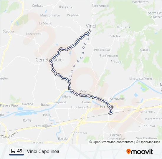 49 Bus Line Map
