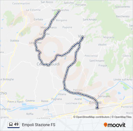 49 Bus Line Map