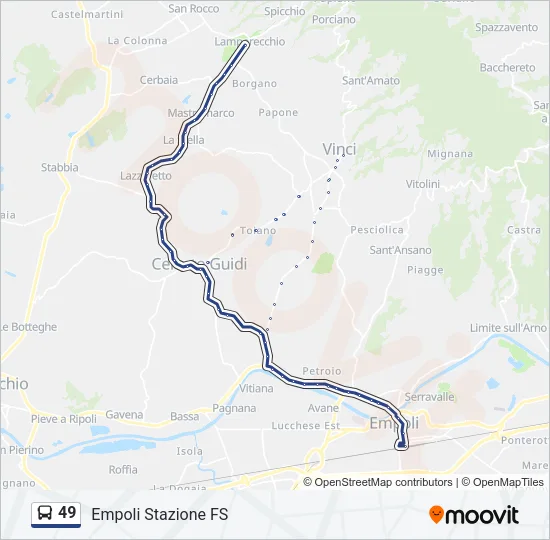 49 Bus Line Map