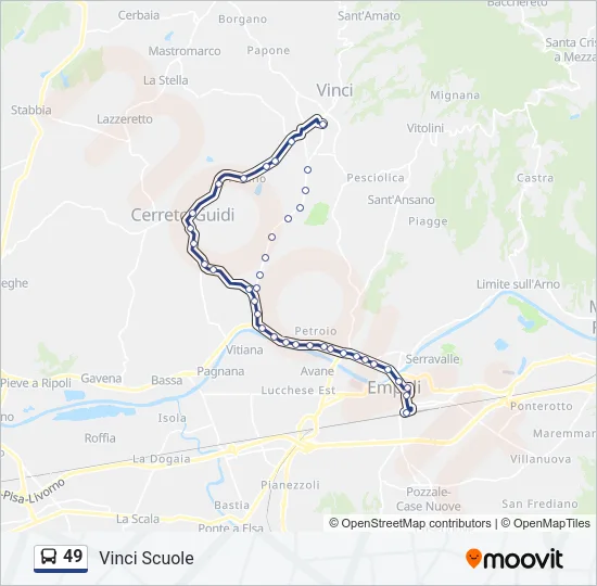 49 Bus Line Map
