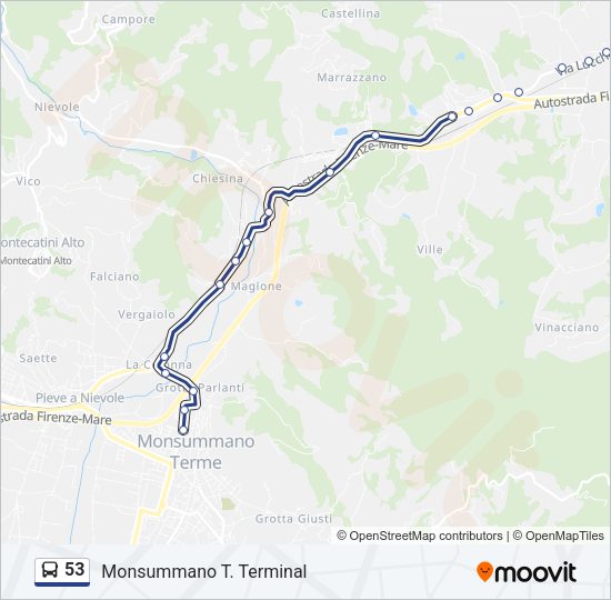53 Bus Line Map