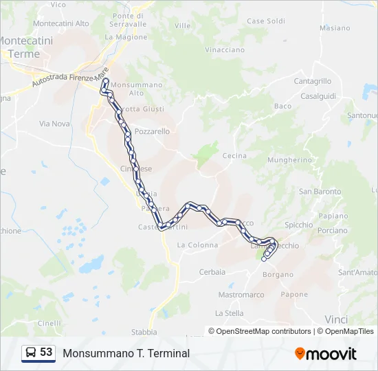 53 Bus Line Map