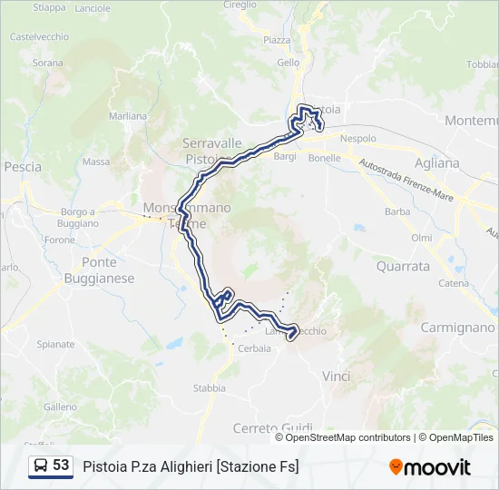 53 Bus Line Map