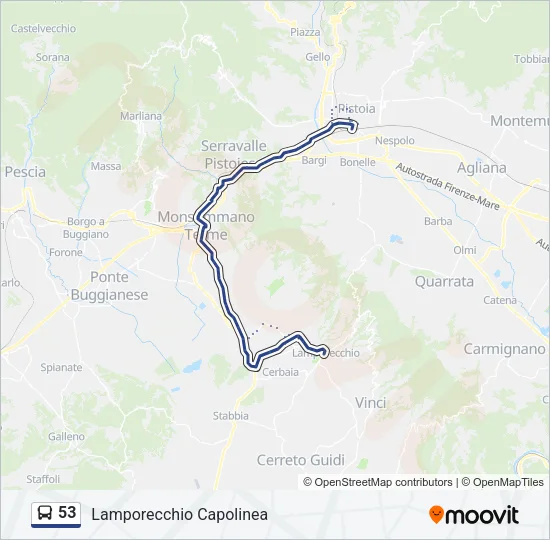 53 Bus Line Map