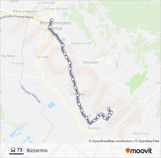 73 Bus Line Map