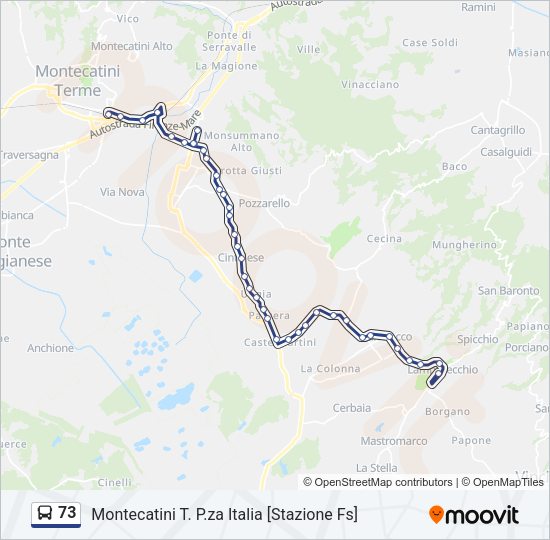 73 Bus Line Map