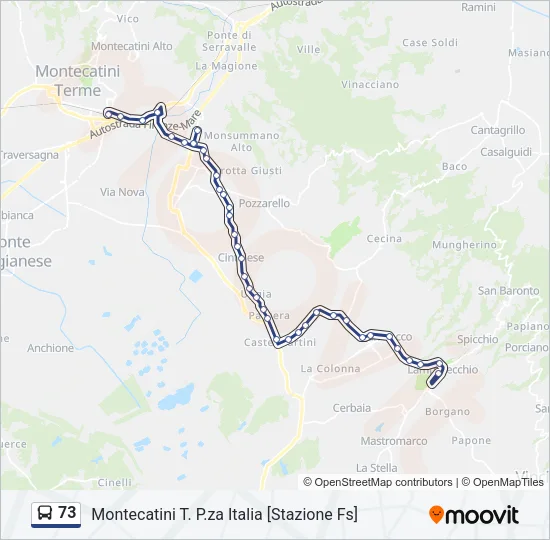 73 Bus Line Map