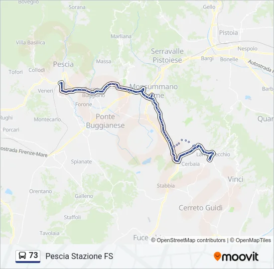 73 Bus Line Map