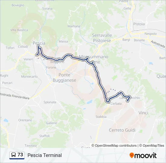 73 Bus Line Map