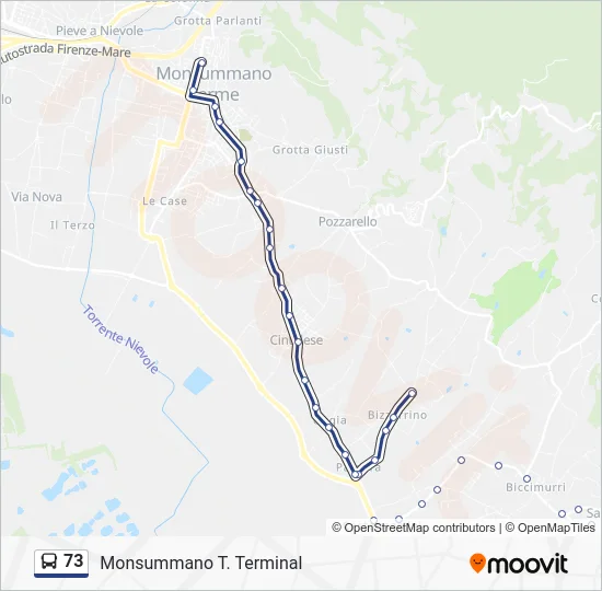 73 Bus Line Map