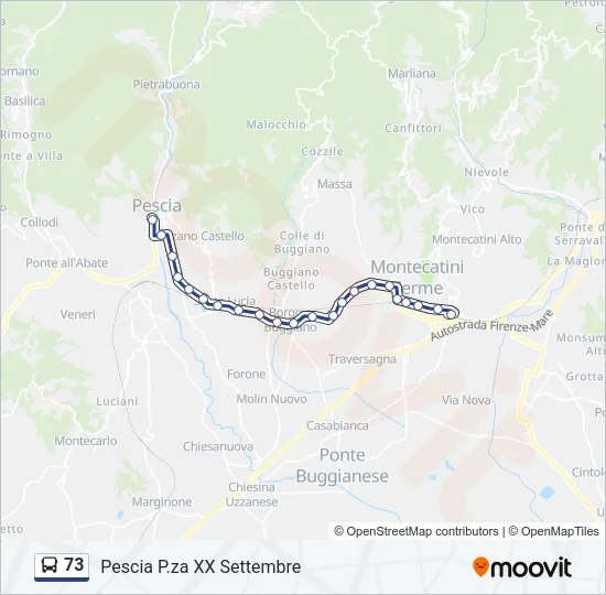 73 Bus Line Map