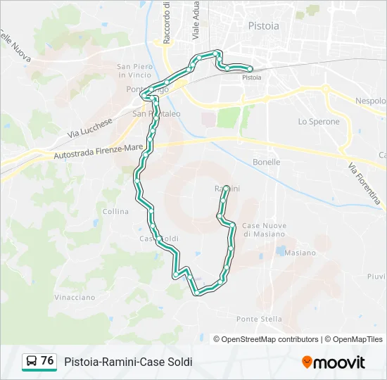 76 Bus Line Map