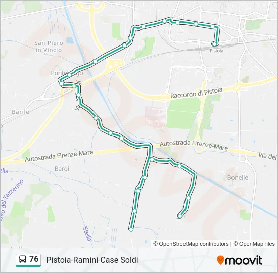 76 Bus Line Map