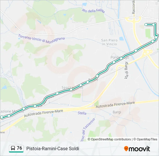 76 Bus Line Map