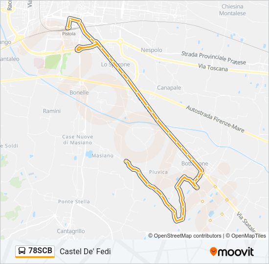 Percorso linea bus 78SCB