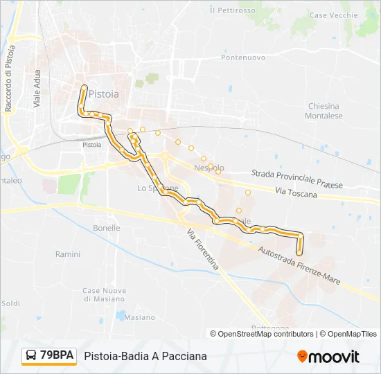 Percorso linea bus 79BPA