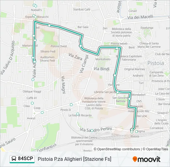 Percorso linea bus 84SCP
