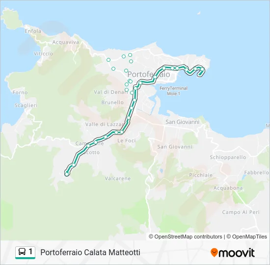 1 Bus Line Map