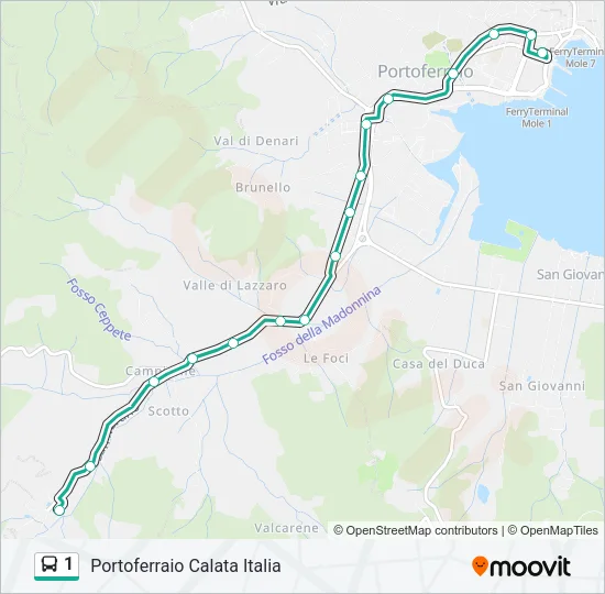 1 Bus Line Map