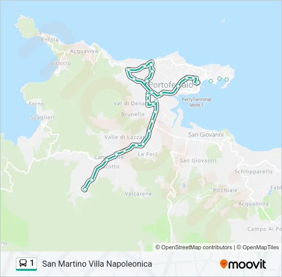 1 Bus Line Map