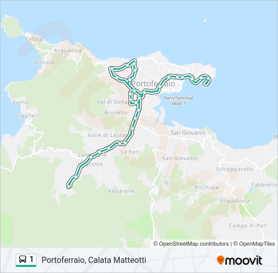 1 Bus Line Map