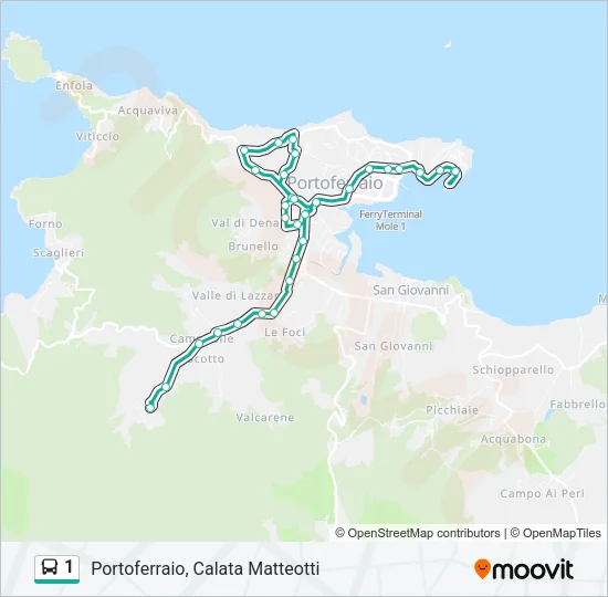 1 Bus Line Map