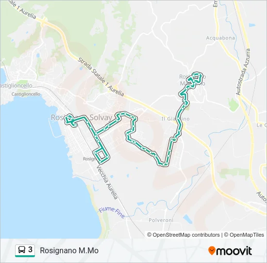 3 Bus Line Map