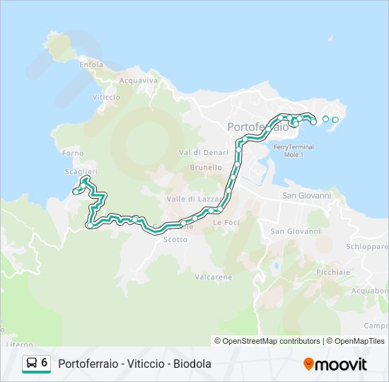 6 Bus Line Map