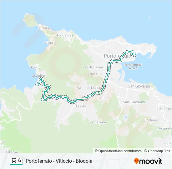 Percorso linea bus 6