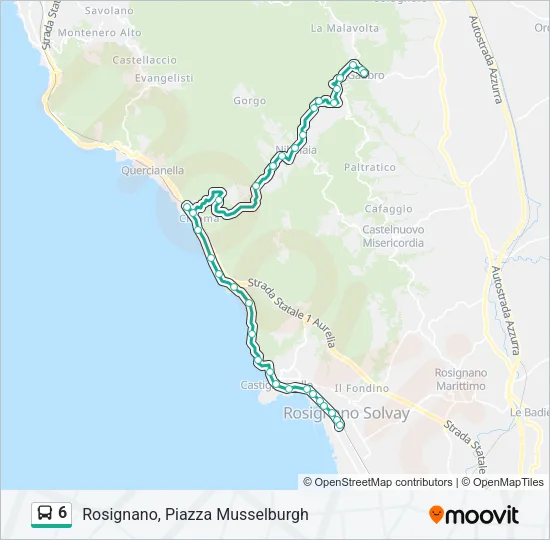 Percorso linea bus 6