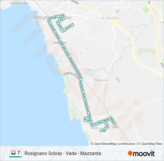 Percorso linea bus 7