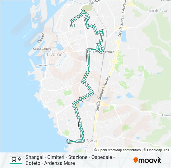 9 Bus Line Map