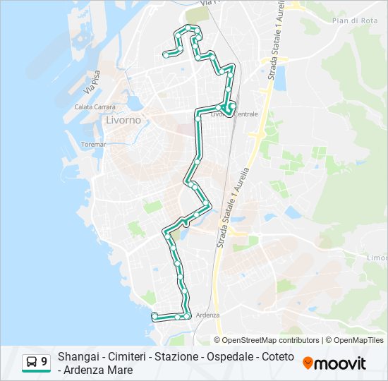 9 bus Line Map