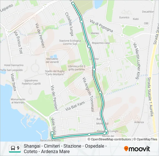 9 Bus Line Map