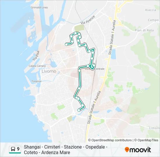 9 Bus Line Map