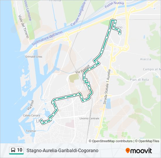 10 bus Line Map