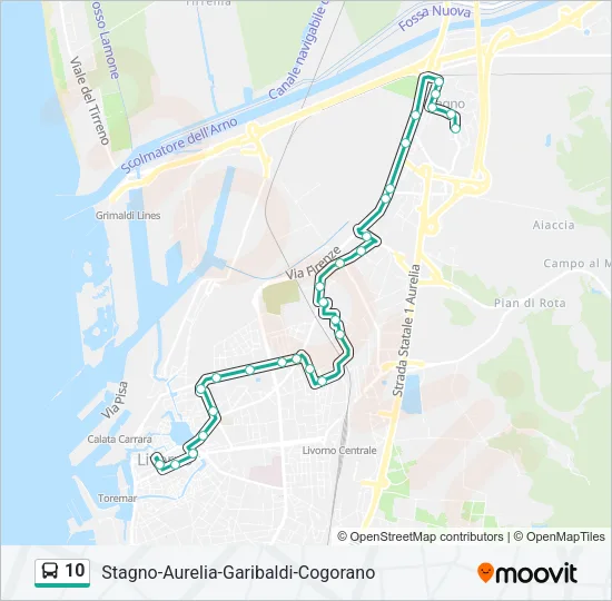 10 Bus Line Map
