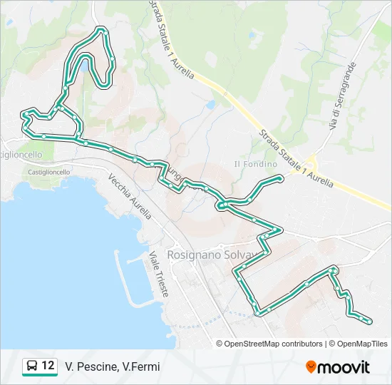 Percorso linea bus 12