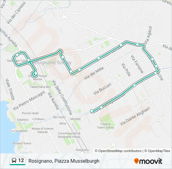 Percorso linea bus 12