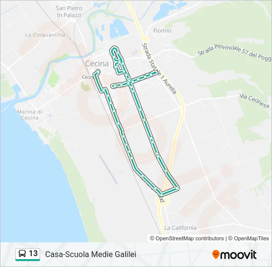 13 Bus Line Map