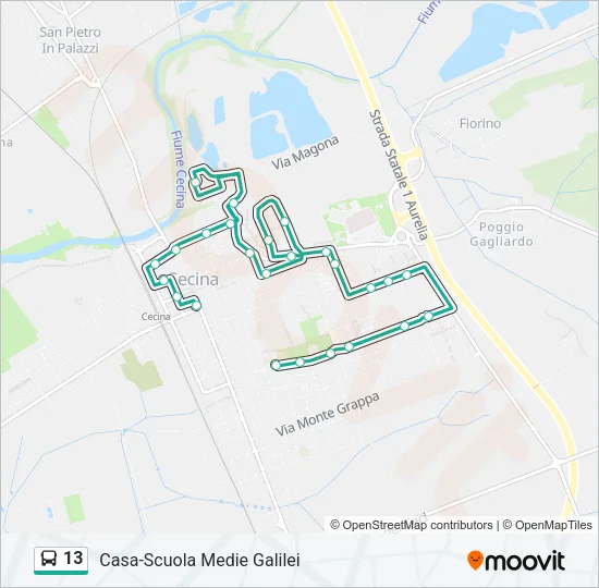 13 Bus Line Map