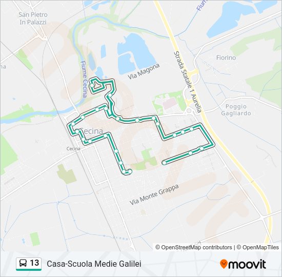 13 Bus Line Map