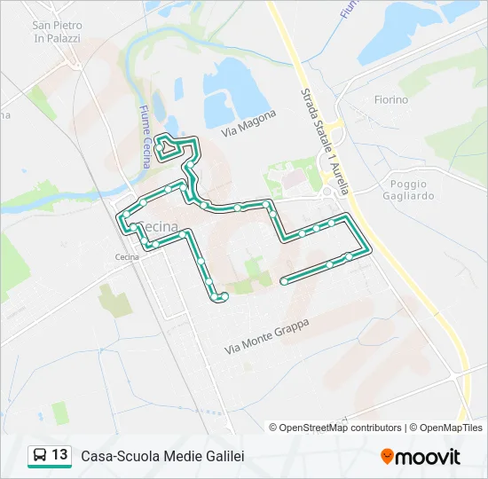 13 Bus Line Map