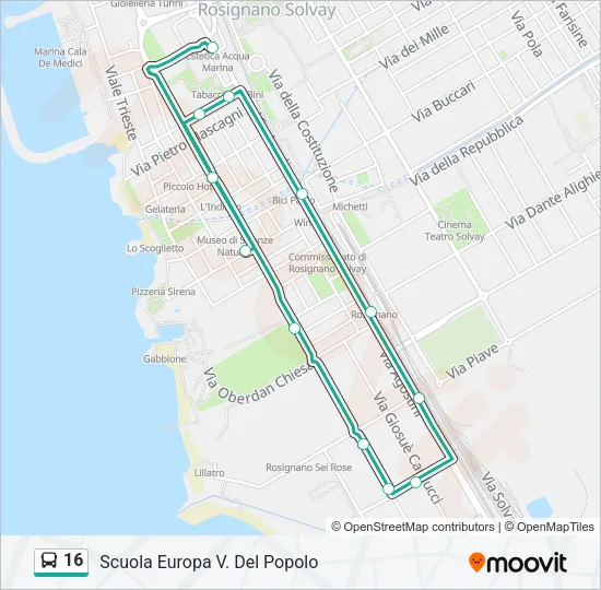 16 Bus Line Map