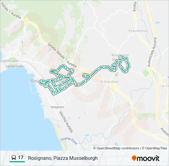 Percorso linea bus 17