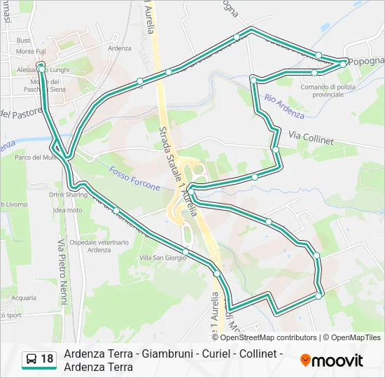 18 Bus Line Map