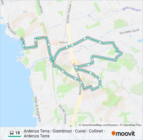 18 Bus Line Map